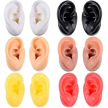 Soft Silicone Ear Model for Hearing aid 11 Human Ear Ear Model Simulation Display Props Teaching Tools Jewelry Display Earrings 1PC Black Left
