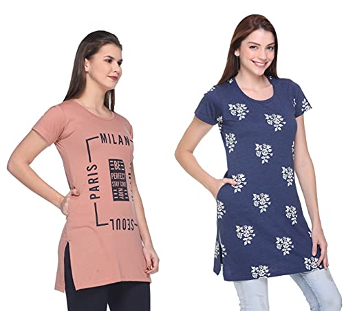 Image of In Love Women's Plus Size Cotton Printed T-Shirt with Pocket - Combo Pack of 2