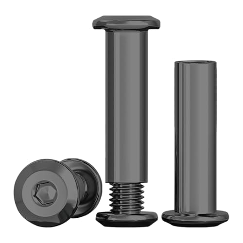 Drenky 10 Piezas Tornillos De Conexion M8 Tornillos De Manguito Negro Acero Inoxidable A2 V2A (10 x Tornillos, 10 x Tuercas Cilíndricas) M8x25mm Conector Para Muebles, Armarios