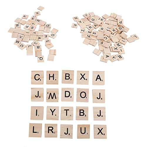 100 piezas de fichas de letras de madera para manualidades miniatura 2