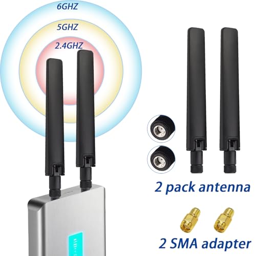 WiFi 6E Antenna Dual Band 2.4GHz 5GHz 5.8GHz 12dBi MIMO RP-SMA Connector for WiFi WLAN Router Wireless Network Card USB Adapter Security IP Camera Video Surveillance Monitor Bluetooth Antenna - Image 4