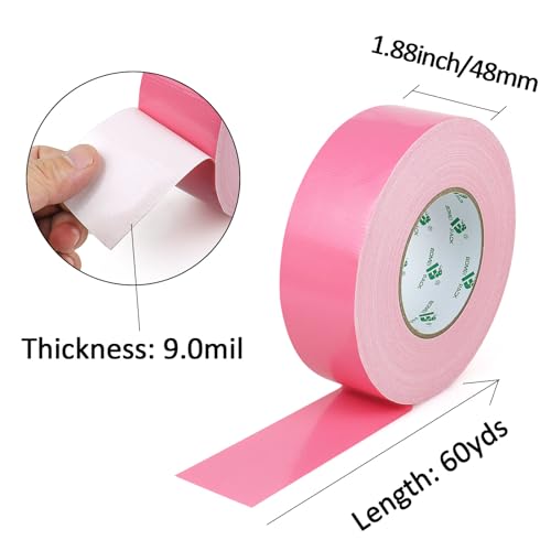 Image of BOMEI PACK Yellow Duct Tape, Heavy Duty Strong Waterproof Industrial Color Duct Tape 9.0mil x 1.88inch x 60yds for Packing and Repairing