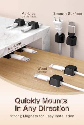 Maveek Magnetic Cable Clips, 5 Pcs Magnetic Cable Management Holder Clips Wire Organiser, Magnetic Cable Tidy Clips with Self-Adhesive Metal Plate for Desktop, Nightstand, Car, Office (Black) - Cosy Home Interiors Maveek Magnetic Cable Clips, 5 Pcs Magnetic Cable Management Holder Clips Wire Organiser, Magnetic Cable Tidy Clips with Self-Adhesive Metal Plate for Desktop, Nightstand, Car, Office (Black) - Image 7