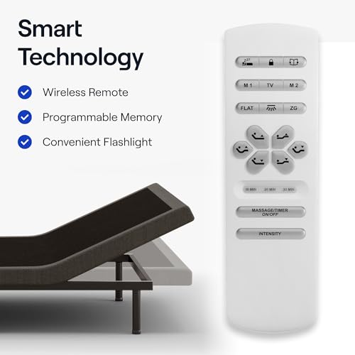Image of Nectar Premier Adjustable Base - Split King - Head & Foot Incline - Wireless Remote with Memory- 3 Massage Settings - 4 USB Ports - Anti-Snore & Zero Gravity