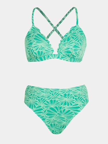 Image of CUPSHE Bikini Set for Women Bathing Suit High Waisted Scalloped V Neck Two Pieces Swimsuit