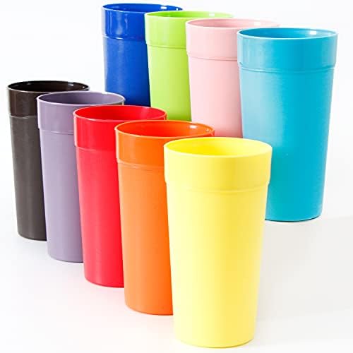 Youngever 18 Pack Unbreakable Plastic Tumblers 20 Ounce