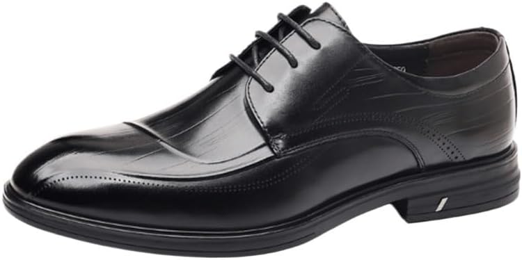 Men's Leather Shoes Business Formal Casual Shoes Low-Top Round-Toe Shoes Lace-Up Adhesive Craft Soft Upper Breathable Comfortable Rubber Sole Texture