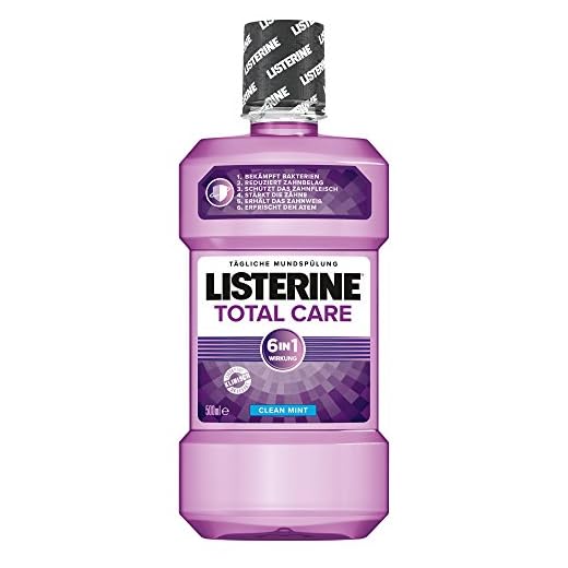 Listerine Total Care munsköljning, 6-i-1 munvatten, antibakteriell och med fluorid mot karies