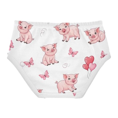 Toddlers Underwear Floral 2t Cotton Cute Panties Girl Bright Undies Kids Briefs Cute Pigs Pink Piglets White2