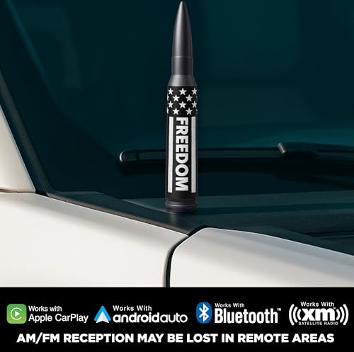 Image of EcoAuto Badass Car Antenna Replacement for Dodge Ram & Ford F150 F250 F350 Super Duty Ford Raptor Bronco Trucks - Anti-Theft Design-Radio Antenna for Truck 1990 - Current (Freedom)
