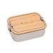 Produktbild LÄSSIG Kinder Brotdose Edelstahl und Bambus Frühstücksbox nachhaltig Kindergarten Schule/Lunchbox Adventure Schnecke, Biene, Igel