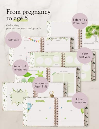 Keepsake Baby Memory Book, First 5 Years Milestone Scrapbook, 160 Pages — view 4