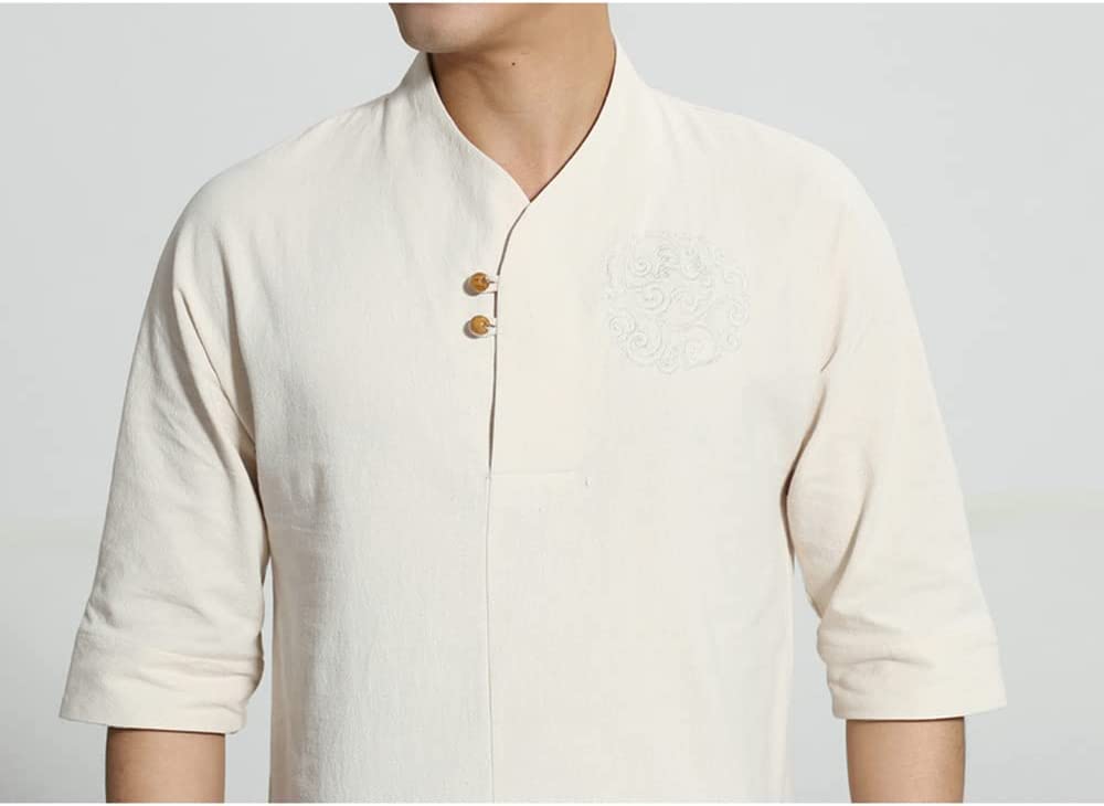 Tai Chi Kleidung Chinesische Kung Fu Kleidung Weiche chinesische Wu Shu Uniform Tai Chi Sets Lose Buddhistische Kleidung Chinesische Herren Solide Baumwolle Leinen Kung Fu Anzug ( Color : B , Size : G