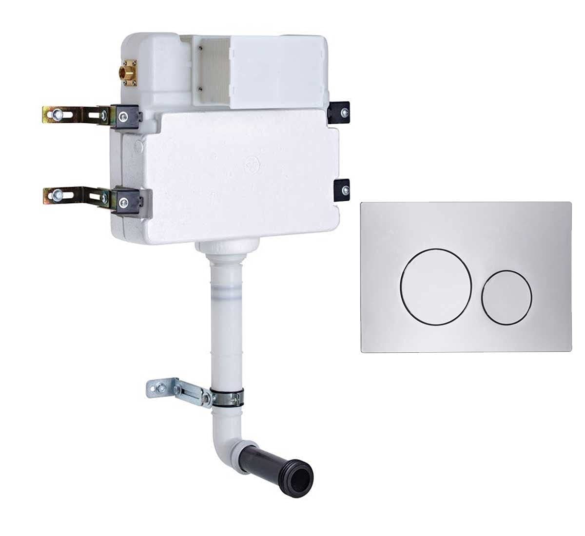 Roper Rhodes in Wall Concealed Dual Flush WC Toilet Cistern + Rondo Chrome Plate