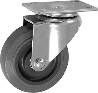 CasterHQ - 4" X 1.25" Light Duty Thermo Rubber Wheel - Swivel Caster - Light/Medium Duty Equipments