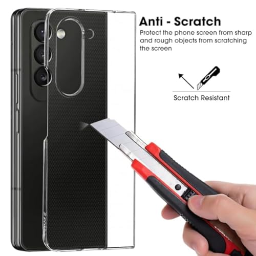 Image of TechTrendz Polycarbonate Premium Thin Transparent Hard PC with Non-Slip Grip Protective Case Cover for Samsung Galaxy Z Fold 5 / Z Fold5 5G (2022) - Clear