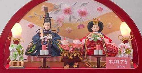 Amazon | もうせん付き雛人形 親王ケース飾り 間口50×奥行25×高