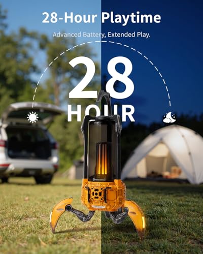 Image of GravaStar for Dad Supernova Portable Bluetooth Speaker, LED Table Lamp Speaker, 9H Playtime, TWS Pairing, Wireless Speakers fo Party /Outdoor /Camping /Gifts - War Damaged Yellow