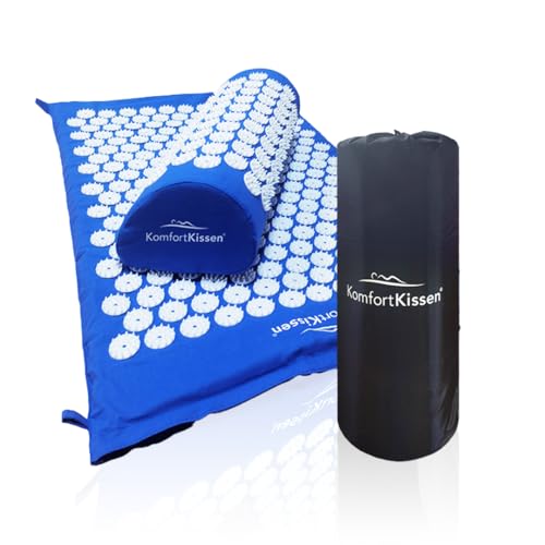 MKS Kit de acupresión – Esterilla de acupresión + almohada + bolsa – Estimula la circulación sanguínea y alivia la tensión