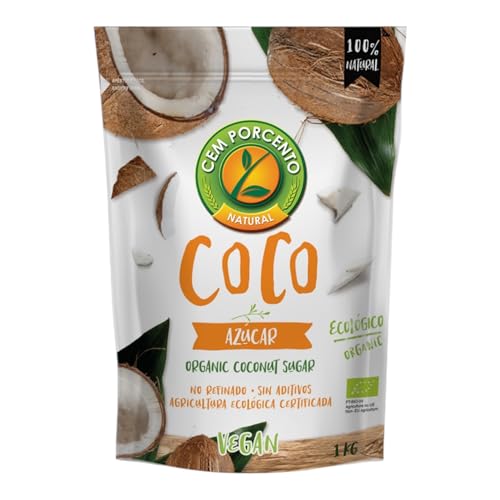 Azúcar de coco orgánica - Cem Porcento- 1 Kg