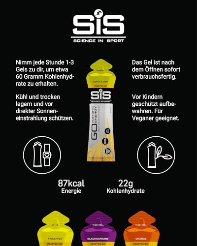 Science in Sport GO High Carb Isotonic Energy Gel 35 x 60ml Gemischt - Vegan, Isotonische Formulierung mit 22g Kohlenhydraten, Guter Energielieferant, Optimale Alternative für isotonische Getränke