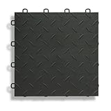 BlockTile B1US4227 Garage Flooring Interlocking Tiles Diamond Top Pack,  Black, 27-Pack