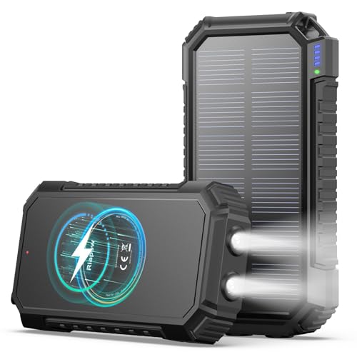 Cargador Solar Power Bank 26800mAh - A ADDTOP 3.0A Bateria Externa Carga Rapida con USB C – Bateria Portatil Inalámbrica con 4 Salidas - PD QC 3.0 Cargador Portátil para Teléfono Tableta