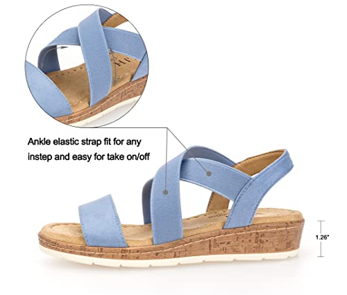 Image of VJH confort Women's Flat Sandals, Comfort Slip-on Elastic Ankle Strap Slingback Light Weight Casual Walking Sandals