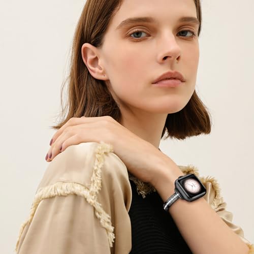 Image of Missair Bands Compatible with Apple Watch Band 38mm 40mm 41mm 42mm 44mm 45mm 46mm 49mm for Women, Slim Metal Dressy Jewelry Bracelet with Bling Diamond for iWatch Series 11 10 9 8 7 6 5 4 3 SE Ultra