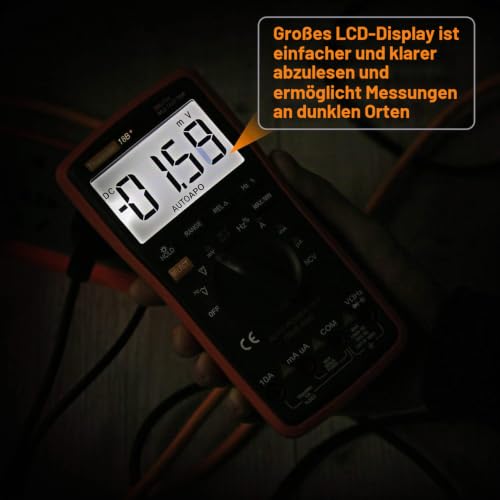 Digital Multimeter mit Automatischer Bereichswahl - hintergrundbeleuchtetem Zähler Multitestgerät...