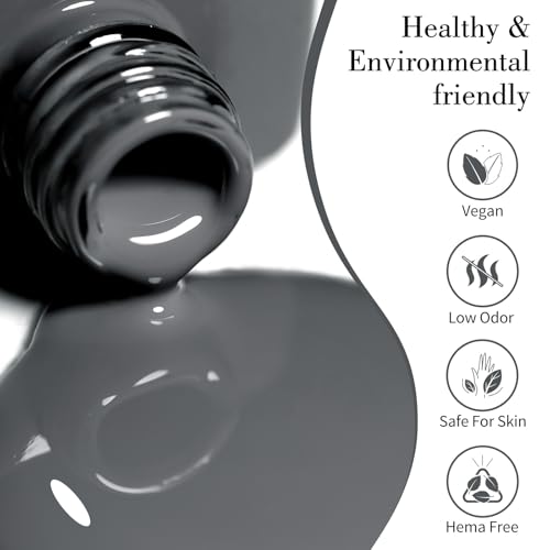 Image of CANNI 9ml Gray Gel Nail Polish High Gloss UV LED Soak Off Gel