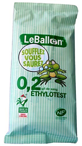 Ballon &eacute;thylotest alcootest jeune conducteur norme NF 0,2g