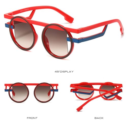 Retro Double Bridges Round Sunglasses Women Fashion Gradient Shades Uv400 Men Candy Color3