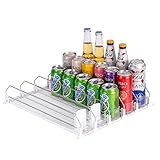 Rula Drink Dispenser for Fridge, Self-Pushing Soda Can Organizer for Refrigerator, Width Ajustable...