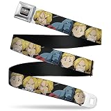 Aniplex Belt, Seatbelt Buckle Belt, Fullmetal Alchemist Brotherhood Elric Brothers Face Close Up, 30 to 44 Inches