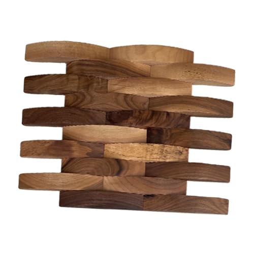 Fenteer Panel de Madera 3D para Pared, decoración de Interiores, fácil de Hacer, Revestimiento de Paredes para Comedor y Sala de Estar, MarrÓn