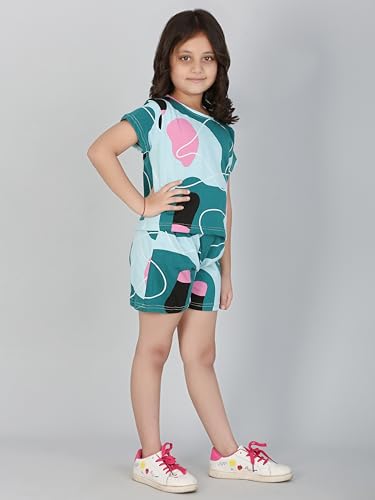 Image of Ninos Dreams Girls 100% Cotton Half Sleeves Coord set with Shorts /Day wear Set /Nightwear Set