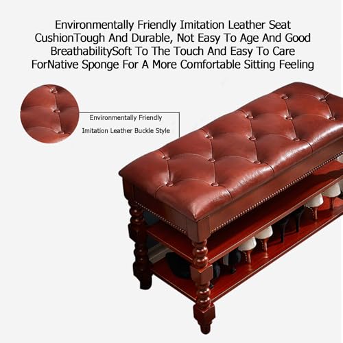 Solution de rangement élégante et banc à chaussures en bois compact double compartiment - 6