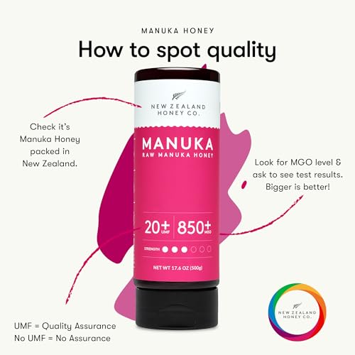 Image of New Zealand Honey Co. Pure Manuka Honey UMF 20+ Squeezy | 500g | 17.6oz | Squeezable UMF Manuka Honey