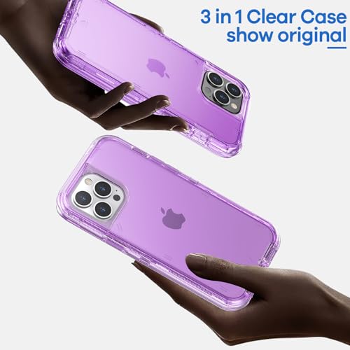 ORIbox for iPhone 13 Pro Max/12 Pro Max Case Purple, [10 FT Military Grade Drop Protection], Transparent Heavy Duty Shockproof Anti-Fall Case for iPhone 13/12 Pro Max,6.7 inch,3 in 1, Crystal Purple by ORIbox - Image 3