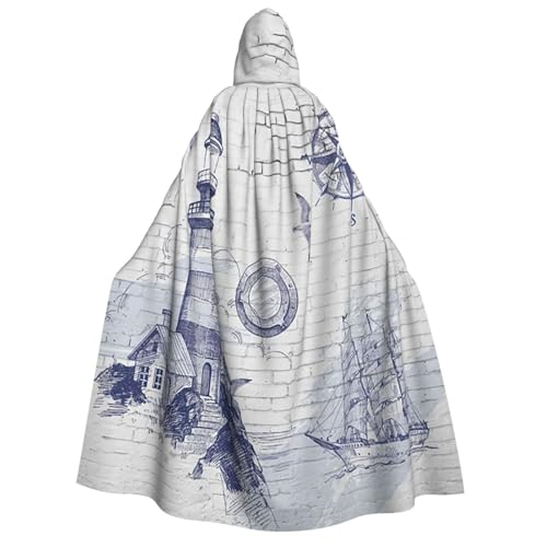 Cape à capuche boussole nautique unisexe costume halloween cosplay