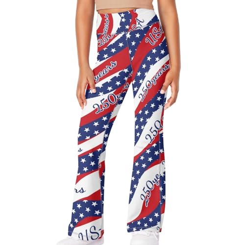 Image of Girls Flare Leggings 5-14T Cute Bell Bottoms for Girl Yoga Pants for Gym