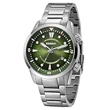 BERNY Reloj de buceo para hombre, relojes mecánicos automáticos de moda para hombre, reloj de pulsera impermeable 20AMT, cristal de zafiro súper luminoso, todo de acero inoxidable, regalos de