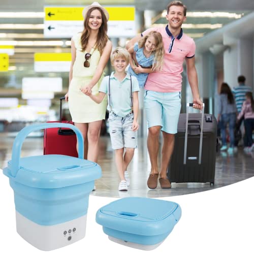 Portable Washing Machine, Mini Folding Washer And Dryer Combo,With Small Foldable Drain Basket For Underwear, Socks, Baby Clothes, Travel, Camping, Rv, Dorm, Apartment (Blue) #TOP4