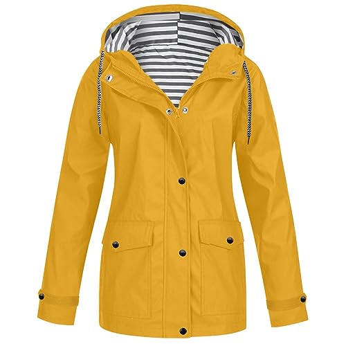 Chaqueta para exteriores de mujer en color amarillo talla XXL