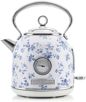 Laura Ashley Hervidor Eléctrico Retro de Acero Inoxidable de 1.7 litros 