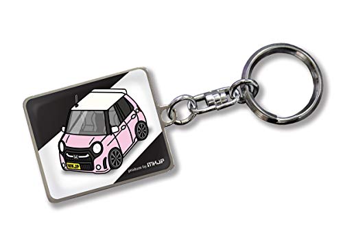 MKJP カスタムキーホルダー ホンダ N-ONE モデューロX JG1 2 ベース：ブラック 車カラー：ピンク