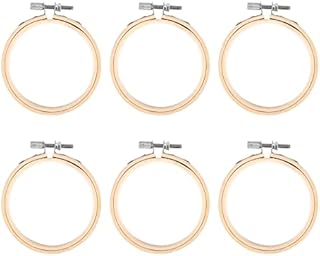 Wobekuy 20 Pieces 3 Inch Bamboo Embroidery Hoops Round Wooden Hoop Round For Art Craft Sewing