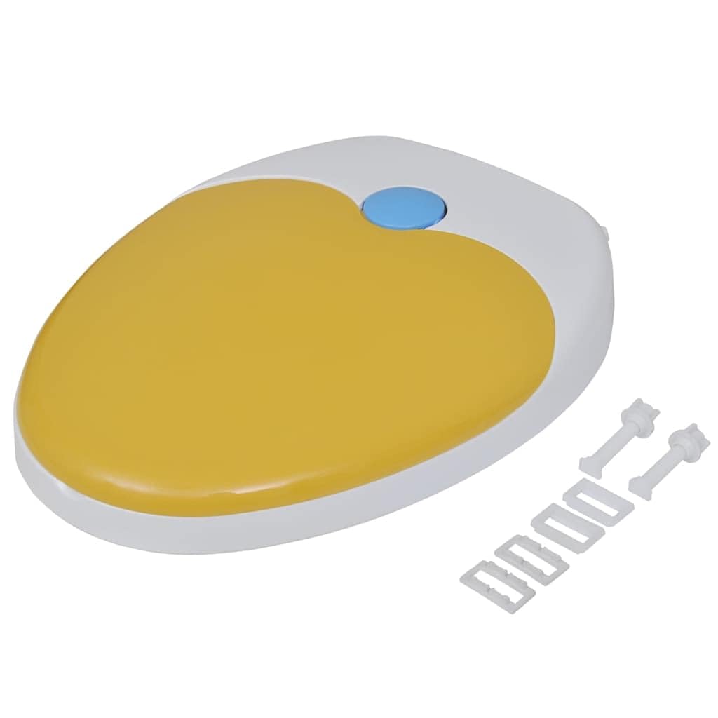 Copriwater Con Chiusura Ammortizzata 2 Pezzi, Bianco E Giallo, Plastica PP