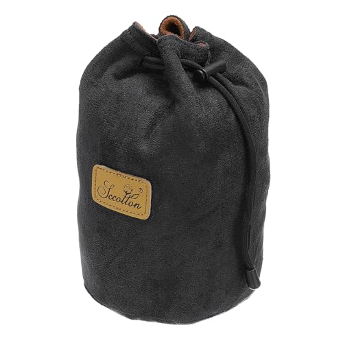 PATIKIL Pochette Souple pour Appareil Photo, Taille M, Étui de Protection Antichoc avec Cordon de Serrage en Flanelle Compatible avec Les Objectifs d'Appareil...